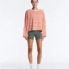 T-shirt ample à manches longues rayé 100 % coton