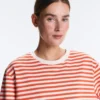 T-shirt ample à manches longues rayé 100 % coton
