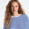 T-shirt ample à manches longues rayé 100 % coton