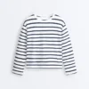 T-shirt ample oversize à manches longues en coton mélangé à rayures T-shirt ample oversize à manches longues en coton mélangé à rayures