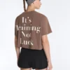 T-shirt court et carré en mélange de coton avec slogan T-shirt court et carré en mélange de coton avec slogan