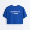 T-shirt court et carré en mélange de coton avec slogan T-shirt court et carré en mélange de coton avec slogan