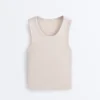 T-shirt côtelé à larges bretelles, en coton et modal T-shirt côtelé à larges bretelles, en coton et modal