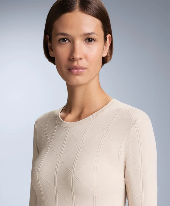 T-shirt de base thermique en jacquard sans coutures T-shirt de base thermique en jacquard sans coutures