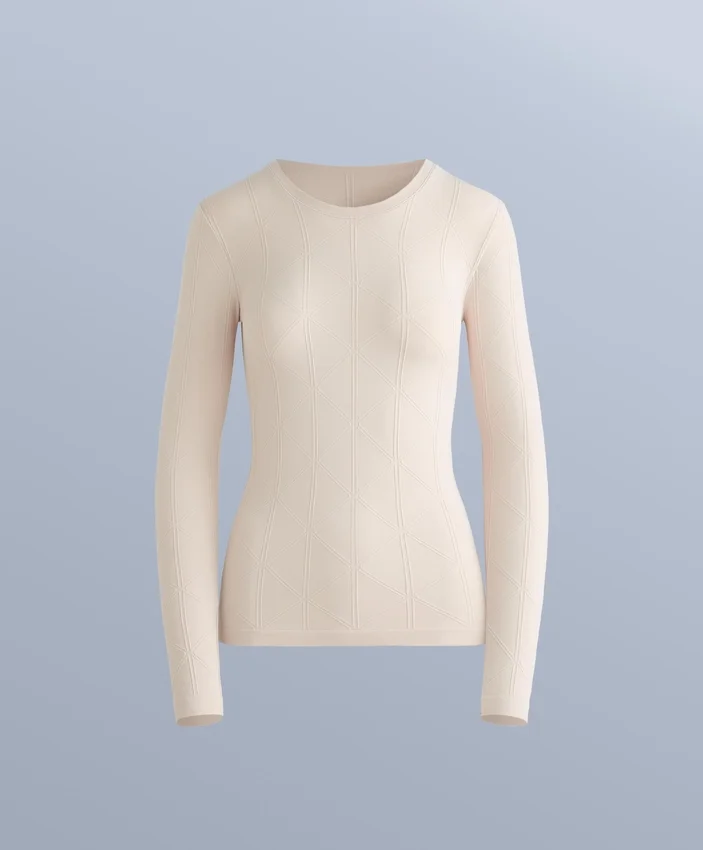 T-shirt de base thermique en jacquard sans coutures T-shirt de base thermique en jacquard sans coutures