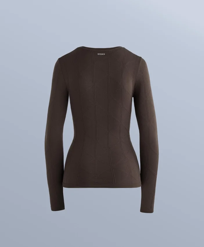 T-shirt de base thermique en jacquard sans coutures T-shirt de base thermique en jacquard sans coutures