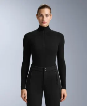 T-shirt de base thermique polaire à demi-zip