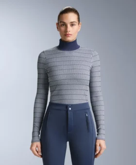 T-shirt de base thermique sans coutures à motifs géométriques