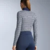 T-shirt de base thermique sans coutures à motifs géométriques T-shirt de base thermique sans coutures à motifs géométriques