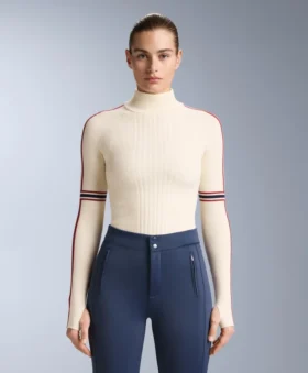 T-shirt en tricot thermique avec détails contrastés