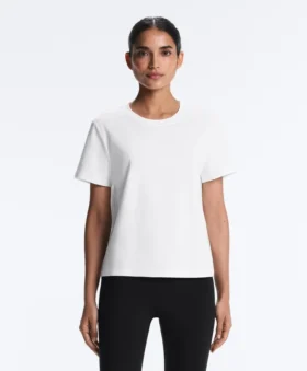 T-shirt à manches courtes en mélange de coton, coupe classique