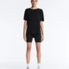 T-shirt à manches courtes en mélange de modal avec ourlet arrondi dans le dos T-shirt à manches courtes en mélange de modal avec ourlet arrondi dans le dos