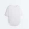T-shirt à manches courtes en mélange de modal avec ourlet arrondi dans le dos T-shirt à manches courtes en mélange de modal avec ourlet arrondi dans le dos