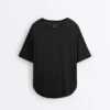 T-shirt à manches courtes en mélange de modal avec ourlet arrondi dans le dos T-shirt à manches courtes en mélange de modal avec ourlet arrondi dans le dos