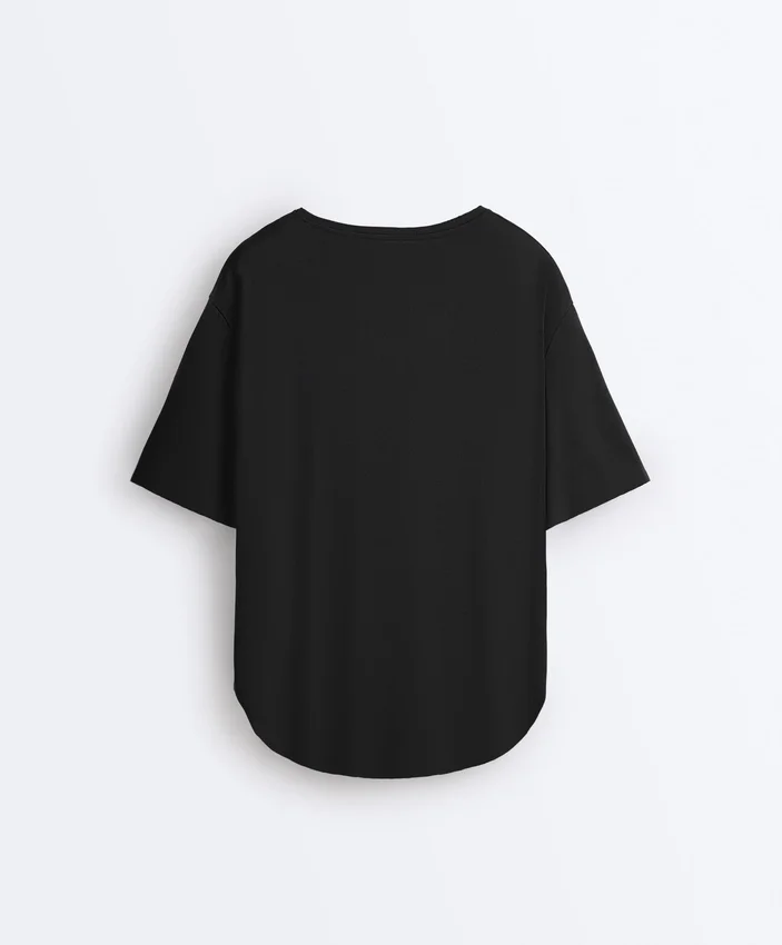 T-shirt à manches courtes en mélange de modal avec ourlet arrondi dans le dos T-shirt à manches courtes en mélange de modal avec ourlet arrondi dans le dos