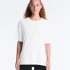 T-shirt à manches courtes et coupe longue en mélange de coton T-shirt à manches courtes et coupe longue en mélange de coton