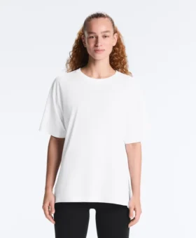 T-shirt à manches courtes et coupe longue en mélange de coton