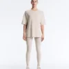 T-shirt à manches courtes et coupe longue en mélange de coton T-shirt à manches courtes et coupe longue en mélange de coton