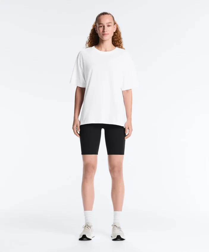 T-shirt à manches courtes et coupe longue en mélange de coton T-shirt à manches courtes et coupe longue en mélange de coton
