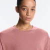 T-shirt à manches courtes et coupe longue en mélange de coton T-shirt à manches courtes et coupe longue en mélange de coton