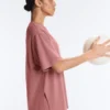 T-shirt à manches courtes et coupe longue en mélange de coton T-shirt à manches courtes et coupe longue en mélange de coton