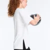 T-shirt à manches courtes et coupe longue en mélange de coton T-shirt à manches courtes et coupe longue en mélange de coton