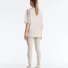 T-shirt à manches courtes et coupe longue en mélange de coton T-shirt à manches courtes et coupe longue en mélange de coton