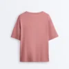 T-shirt à manches courtes et coupe longue en mélange de coton T-shirt à manches courtes et coupe longue en mélange de coton