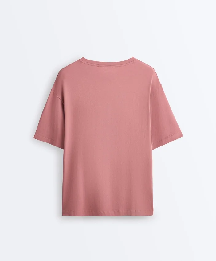 T-shirt à manches courtes et coupe longue en mélange de coton T-shirt à manches courtes et coupe longue en mélange de coton