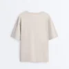 T-shirt à manches courtes et coupe longue en mélange de coton T-shirt à manches courtes et coupe longue en mélange de coton