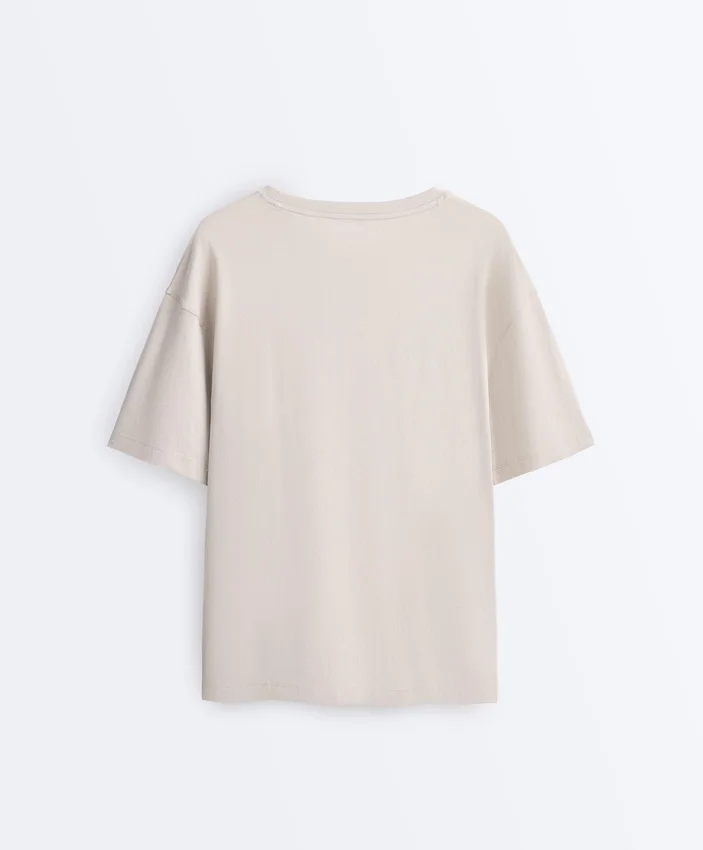 T-shirt à manches courtes et coupe longue en mélange de coton T-shirt à manches courtes et coupe longue en mélange de coton