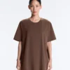 T-shirt oversize à manches courtes en mélange de coton T-shirt oversize à manches courtes en mélange de coton