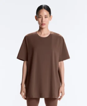 T-shirt oversize à manches courtes en mélange de coton