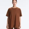 T-shirt oversize à manches courtes en mélange de coton T-shirt oversize à manches courtes en mélange de coton