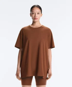 T-shirt oversize à manches courtes en mélange de coton