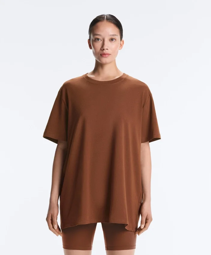 T-shirt oversize à manches courtes en mélange de coton T-shirt oversize à manches courtes en mélange de coton