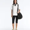 T-shirt oversize à manches courtes en mélange de coton T-shirt oversize à manches courtes en mélange de coton