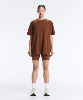 T-shirt oversize à manches courtes en mélange de coton