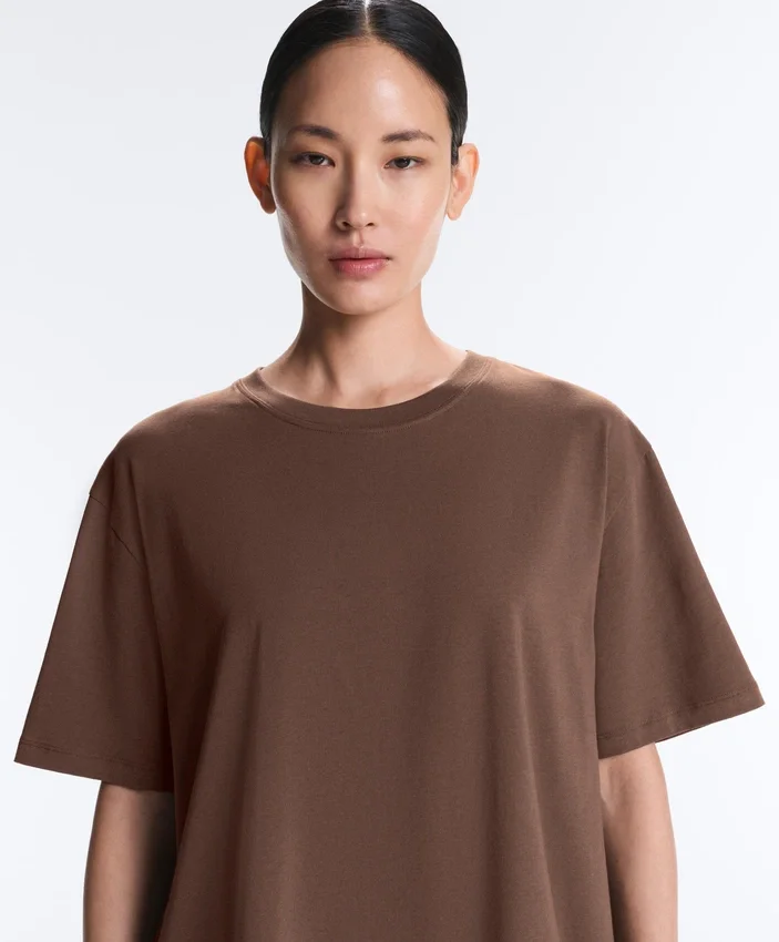 T-shirt oversize à manches courtes en mélange de coton T-shirt oversize à manches courtes en mélange de coton