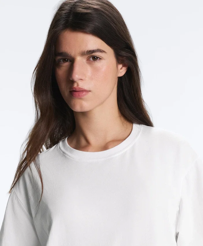 T-shirt oversize à manches courtes en mélange de coton T-shirt oversize à manches courtes en mélange de coton