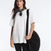 T-shirt oversize à manches courtes en mélange de coton T-shirt oversize à manches courtes en mélange de coton