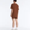 T-shirt oversize à manches courtes en mélange de coton T-shirt oversize à manches courtes en mélange de coton