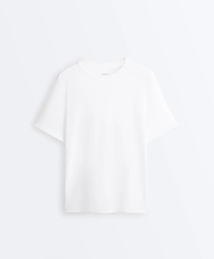 T-shirt oversize à manches courtes en mélange de coton T-shirt oversize à manches courtes en mélange de coton