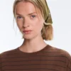 T-shirt oversize à manches courtes en mélange de coton à rayures T-shirt oversize à manches courtes en mélange de coton à rayures