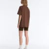 T-shirt oversize à manches courtes en mélange de coton à rayures T-shirt oversize à manches courtes en mélange de coton à rayures
