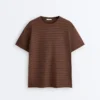 T-shirt oversize à manches courtes en mélange de coton à rayures T-shirt oversize à manches courtes en mélange de coton à rayures