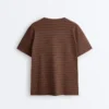 T-shirt oversize à manches courtes en mélange de coton à rayures T-shirt oversize à manches courtes en mélange de coton à rayures