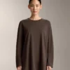 T-shirt oversize à manches longues en coton mélangé T-shirt oversize à manches longues en coton mélangé