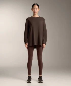 T-shirt oversize à manches longues en coton mélangé
