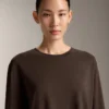T-shirt oversize à manches longues en coton mélangé T-shirt oversize à manches longues en coton mélangé